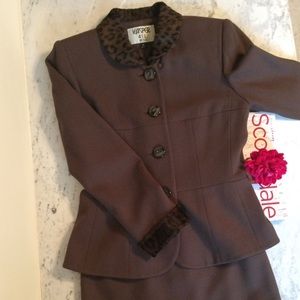 Donated Brown suit w faux fur trim